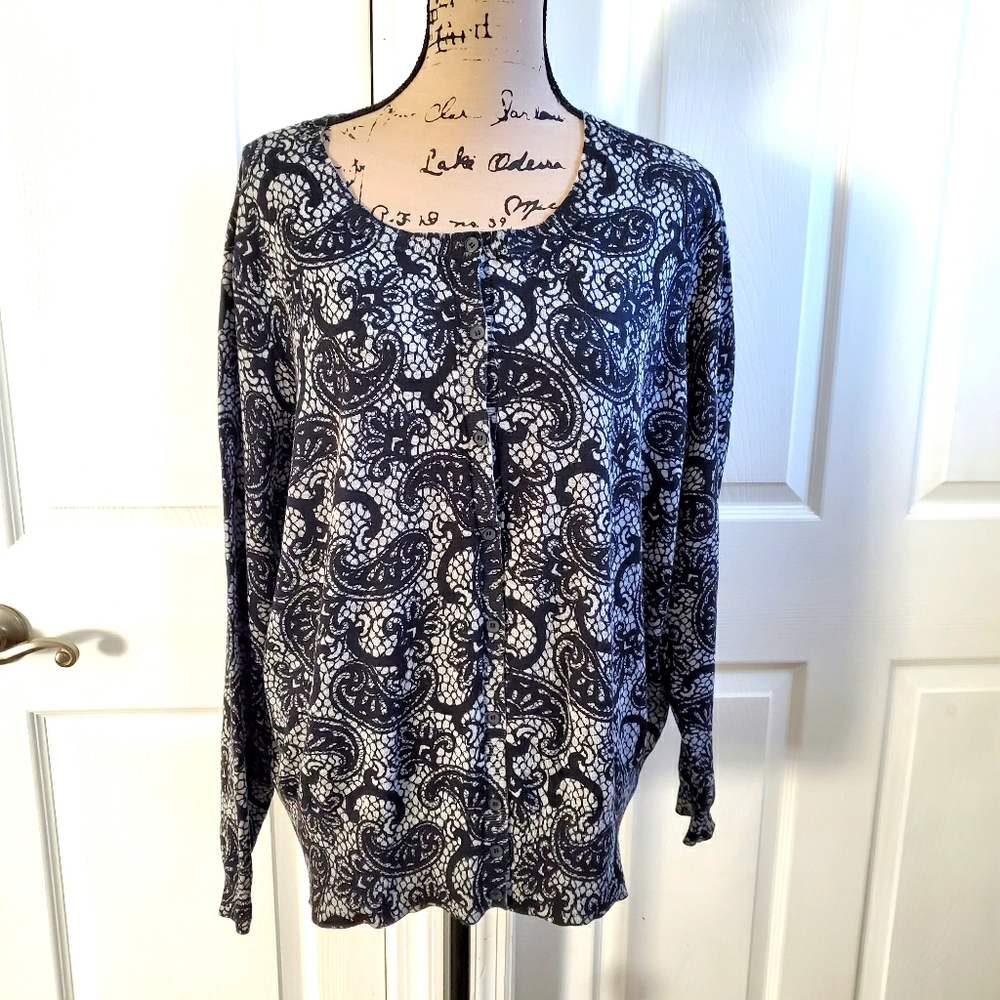 Lane bryant paisley button up top 22 24